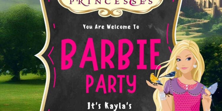 Barbie in the 12 Dancing Princesses Birthday Invitation