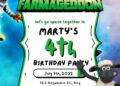 Shaun the Sheep Movie Farmageddon Birthday Invitation