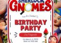 Gnomeo and Juliet Birthday Invitation