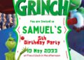The Grinch Birthday Invitation
