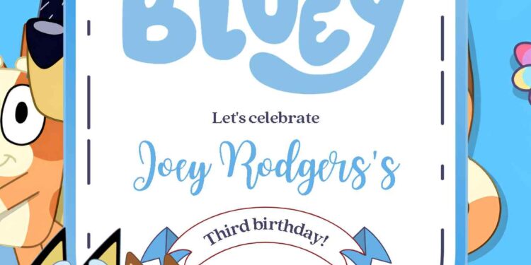 Bluey Birthday Invitation