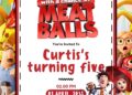 Cloudy Meatball Birthday Invitation