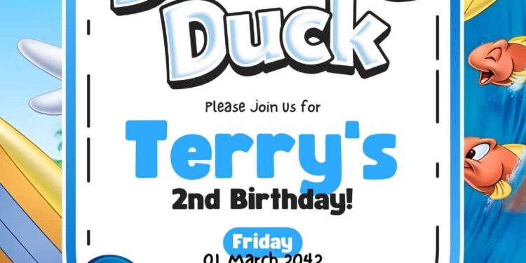 Donald Duck Birthday Invitation