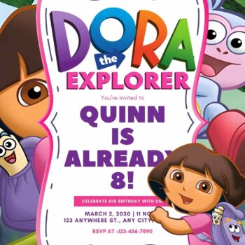 Download FREE Dora the Explorer Birthday Invitation Templates - FRIDF