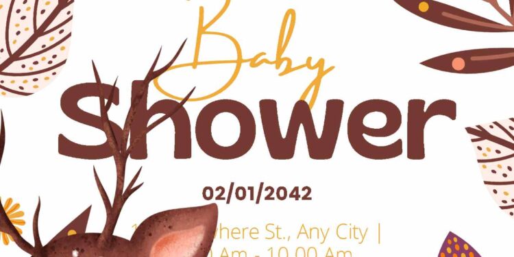FREE Editable Little Deer Baby Shower Invitation