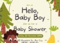 Free Editable Little Explorer Baby Shower Invitation