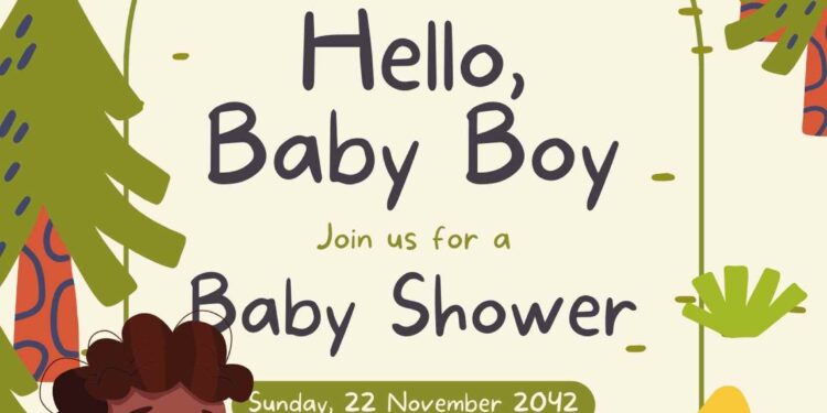 Free Editable Little Explorer Baby Shower Invitation