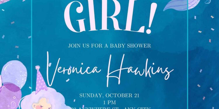 Mermaid Baby Shower Invitation