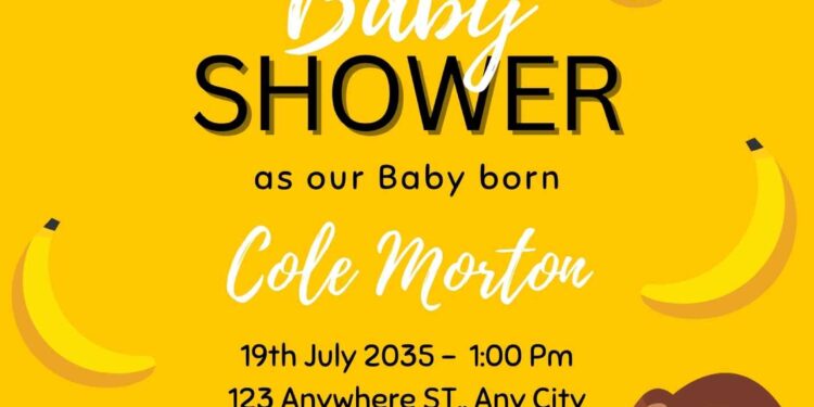 FREE Editable Monkey Baby Shower Invitation