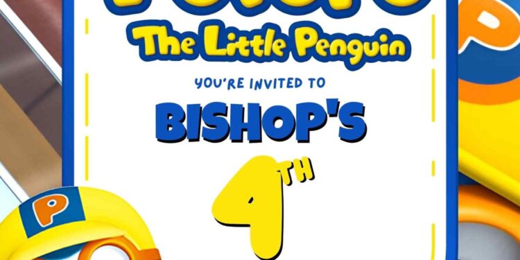 Pororo the Little Penguin Birthday Invitation