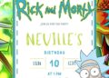 Rick Morty Birthday Invitation
