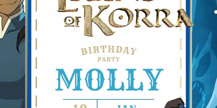 The Legend of Korra Birthday Invitation