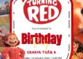 Turning Red Birthday Invitation