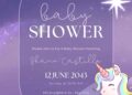 Unicorn Baby Shower Invitation