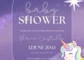 Unicorn Baby Shower Invitation