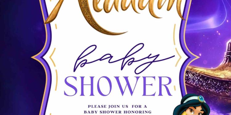 FREE Editable Aladdin Baby Shower Invitation