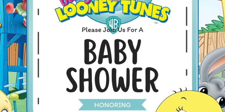 FREE Editable Baby Looney Tunes Baby Shower Invitation