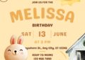 FREE Editable Baby Sunrise Chicken Birthday Invitation