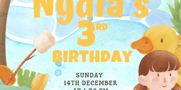 FREE Editable Beach Camping Birthday Invitation