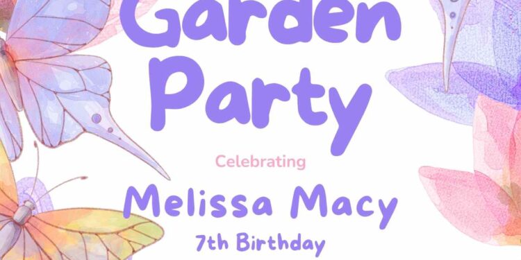 FREE Editable Butterfly Garden Birthday Invitation