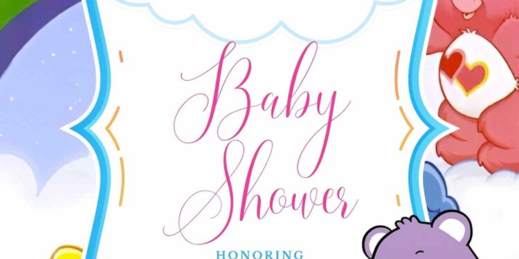 FREE Editable Care Bears Baby Shower Invitation