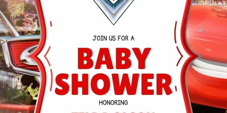 FREE Editable Cars Baby Shower Invitation