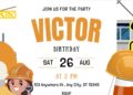 FREE Editable Construction Zone Birthday Invitation