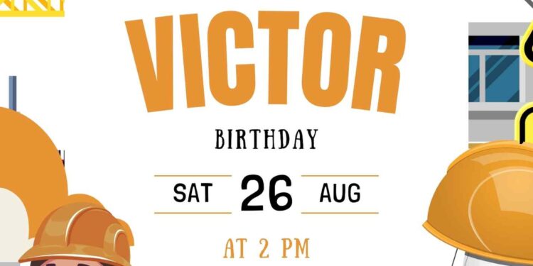 FREE Editable Construction Zone Birthday Invitation