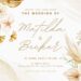 FREE Editable Delicate Gold Floral Wedding Invitation