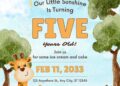 FREE Editable Giraffe Prairie Birthday Invitation