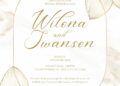 FREE Editable Gold Line Marble Wedding Invitation