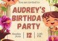 FREE Editable Hawaiian Hula Party Birthday Invitation