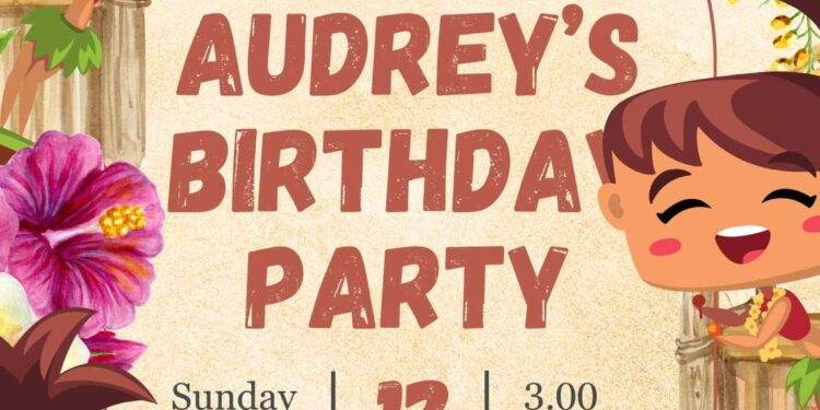 FREE Editable Hawaiian Hula Party Birthday Invitation