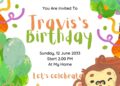FREE Editable Jungle Animals Birthday Invitation
