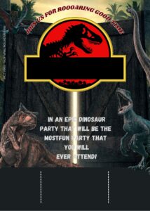 FREE Jurassic World Dinosaur Party Birthday Invitation Templates Ten
