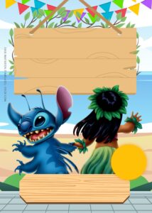 FREE Lilo & Stitch Beach Party Birthday Invitation Templates Five