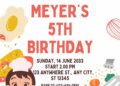FREE Editable Little Chefs Cooking Party Birthday Invitation