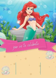 FREE Little Mermaid Underwater Birthday Invitation Templates Fourteen