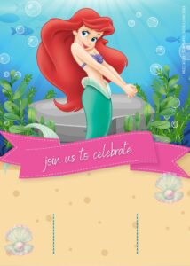 FREE Little Mermaid Underwater Birthday Invitation Templates Twelve