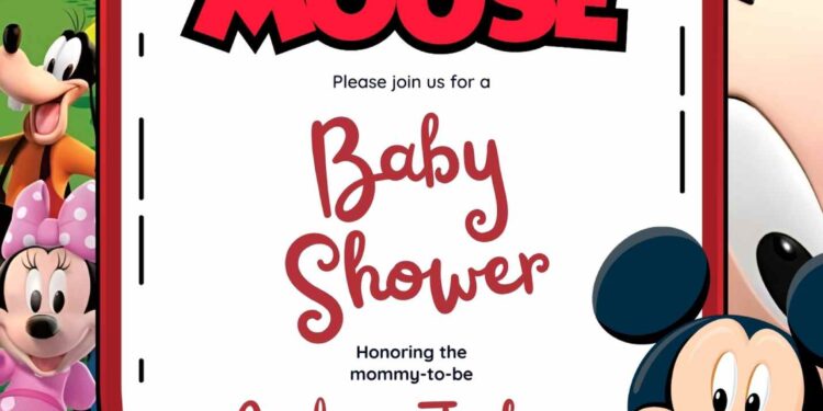 FREE Editable Mickey Mouse Baby Shower Invitation