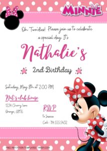FREE Minnie Mouse Birthday Invitation Templates One