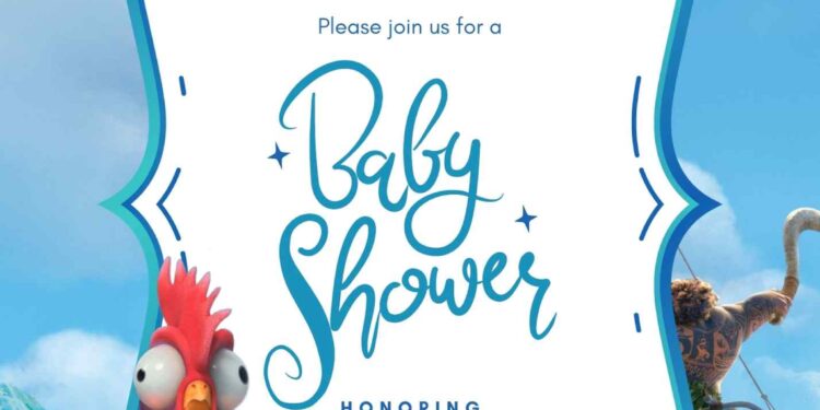 FREE Editable Moana Baby Shower Invitation