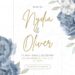 FREE Editable Navy Blue Floral Wedding Invitation