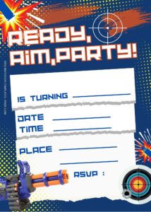 FREE Nerf Gun Birthday Invitation Templates Five