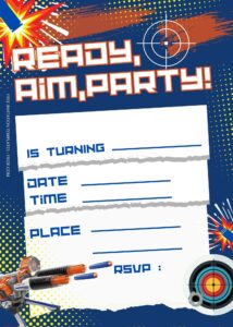 FREE Nerf Gun Birthday Invitation Templates Four