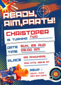 FREE Nerf Gun Birthday Invitation Templates One
