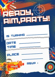 FREE Nerf Gun Birthday Invitation Templates Three