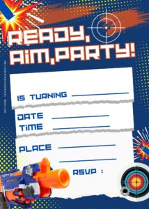 FREE Nerf Gun Birthday Invitation Templates Two