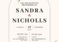 FREE Editable Pale Brown White Wedding Invitation