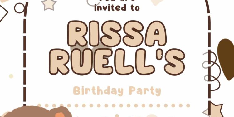 FREE Editable Picnic Bear Birthday Invitation